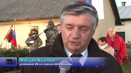 Prispevek TV medvode ob spominski slovesnosti ob 75 letnici smrti Komandanta Staneta pred njegovo rojstno hišo v Pirničah.