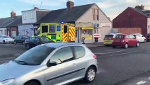 Emergency services at a collision in Atkinson Road, Sunderland