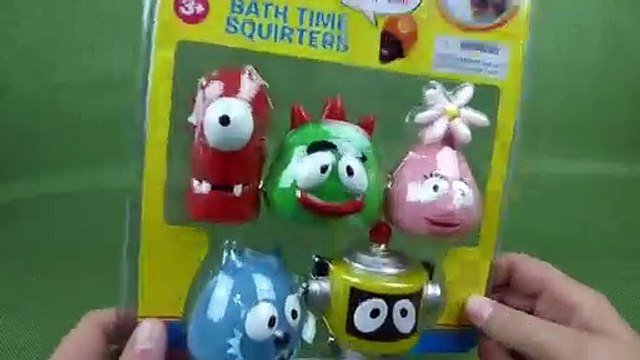 Yo Gabba Gabba Bath Time Squirters Silly Heads Bathtub Toys- Plex, Muno, Foofa, Toodee and Brobee-