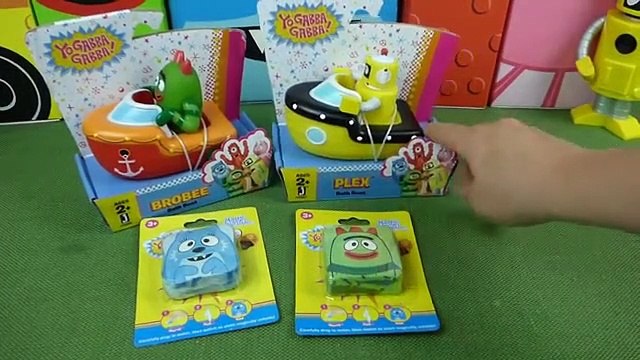 Yo Gabba Gabba Bath Toys- Plex and Brobee Tub Boats, Magic Washclothes and Water Squirters Toys-