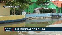 Parah! Sungai Pucang Tiba-tiba Keruh dan Berbusa Tercemar Limbah