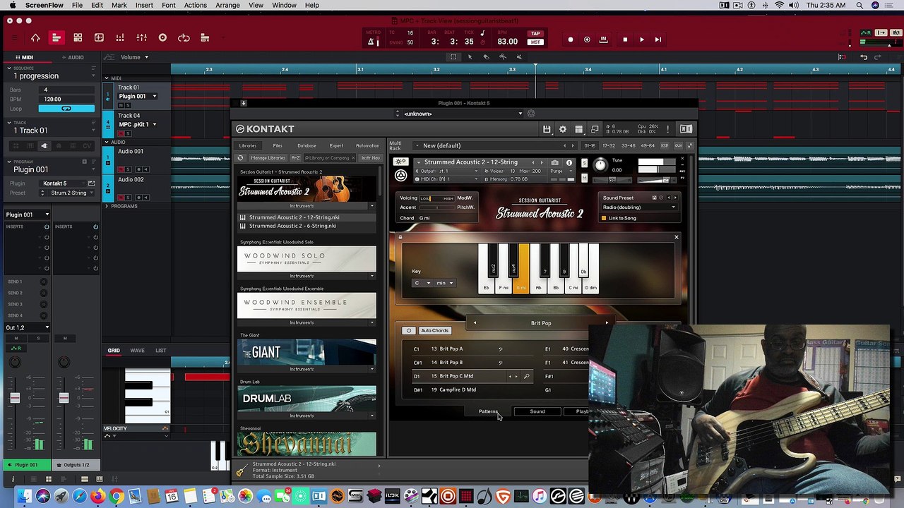 MESSING AROUND WITH STUDIO ONE 4.6 & AMPIRE &MY FENDER JAZZ BASS