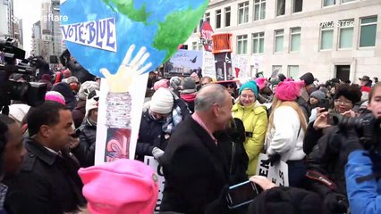Senator Chuck Schumer attends Women's March in New York
