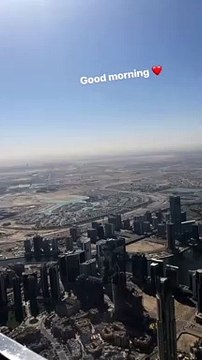 شيرى عادل بتصبح على جمهورها بصورة من أعلى برج خليفة