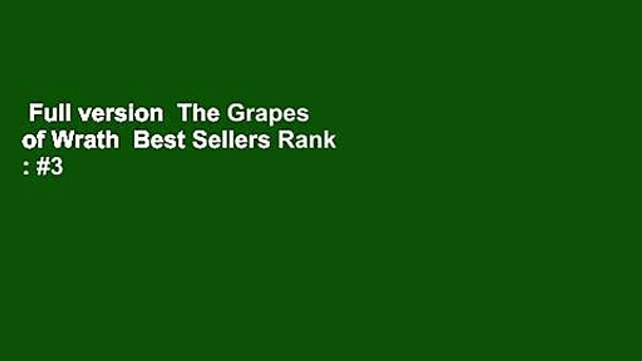 Full version  The Grapes of Wrath  Best Sellers Rank : #3