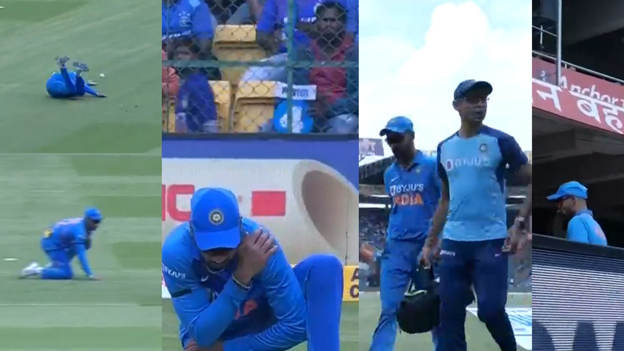 IND vs AUS 3rd ODI : Dhawan hurts his left shou...
