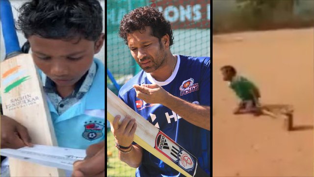மாற்று திறனாளி சிறுவனுக்கு சச்சின் அனுப்பிய பரிசு | Sachin gifted bat to a physically challenged boy