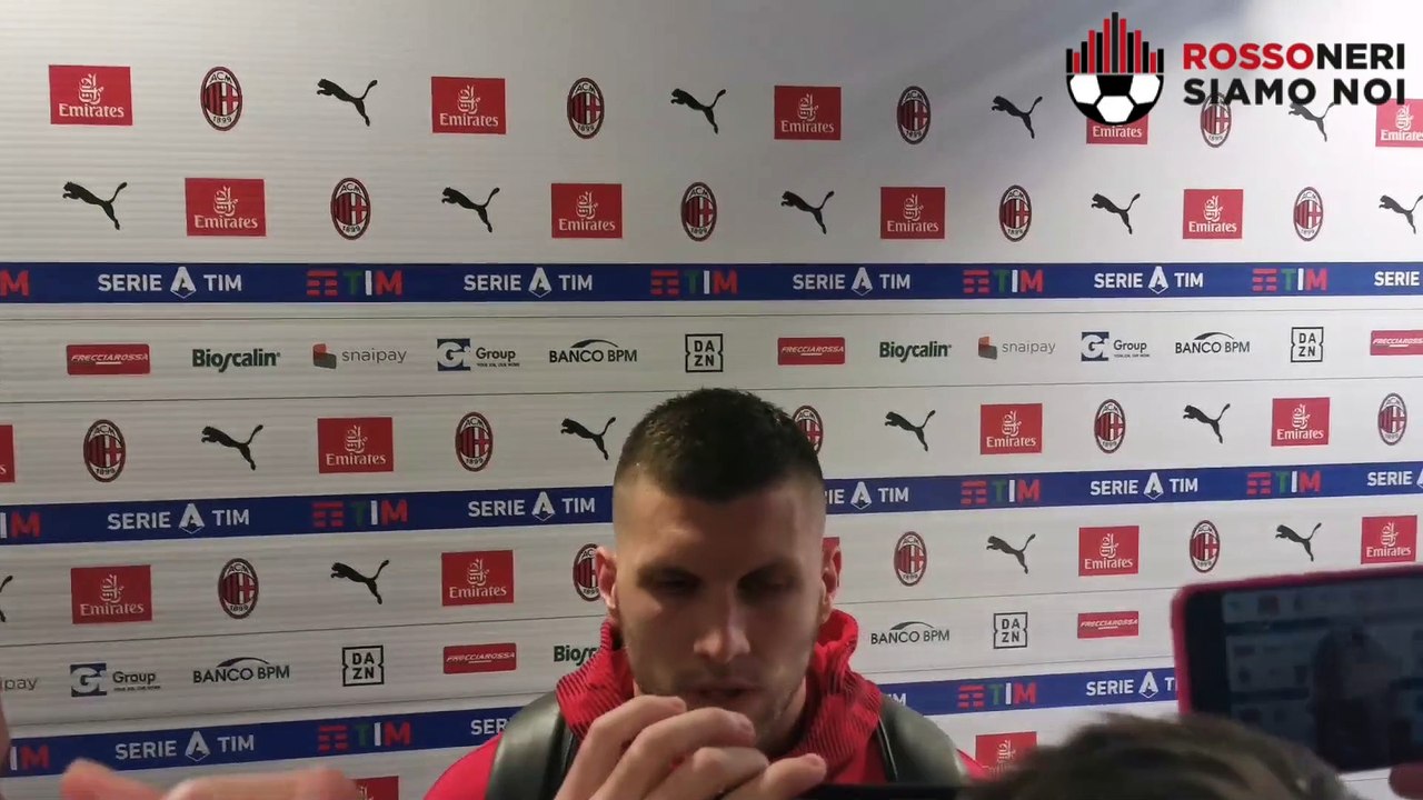 Rebic in zona mista dopo Milan-Udinese (19/01/2020)