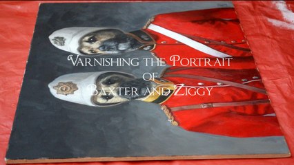 Varnishing Portrait of Baxter and Ziggy