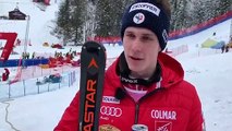 Ski alpin : la réaction du Vosgien Clément Noël après sa victoire sur le slalom de coupe du monde de Wengen (Suisse) Crédit FFSTV