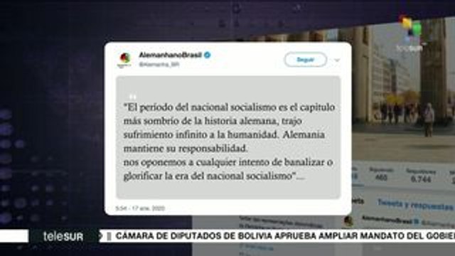 Embajada de Alemania en Brasil critica dichos de Roberto Alvim