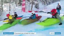 Découverte : le kayak de neige, un sport né il y a trois ans dans les Alpes