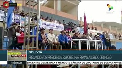 Bolivia: precandidatos del MAS firman acuerdo de unidad