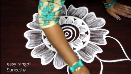 Freehand Friday kolam & rangoli designs by easy rangoli  - Friday Muggulu