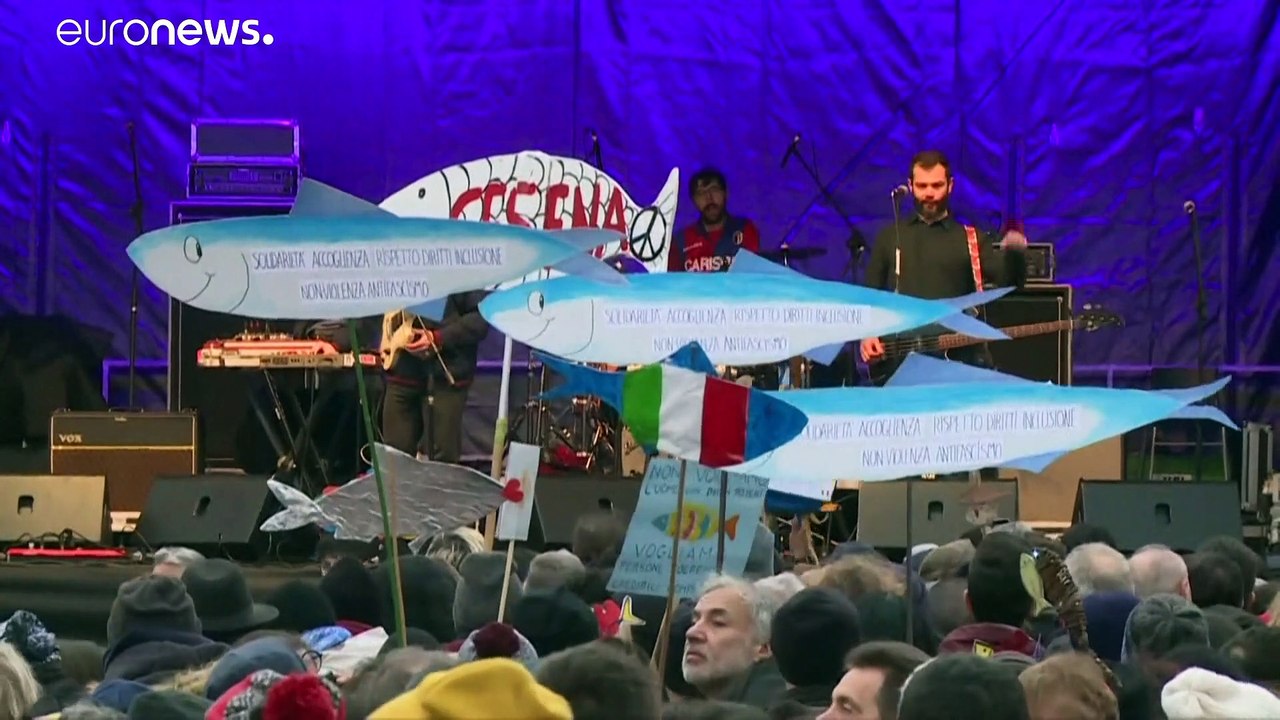 Bologna, Norditalien: 'Sardinen' wollen regionalen Wahlsieg der rechten 'Lega' verhindern