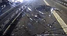 Şişli'de akıl almaz kaza! Metrobüs, motosiklete çarptı, dehşet anları kamerada