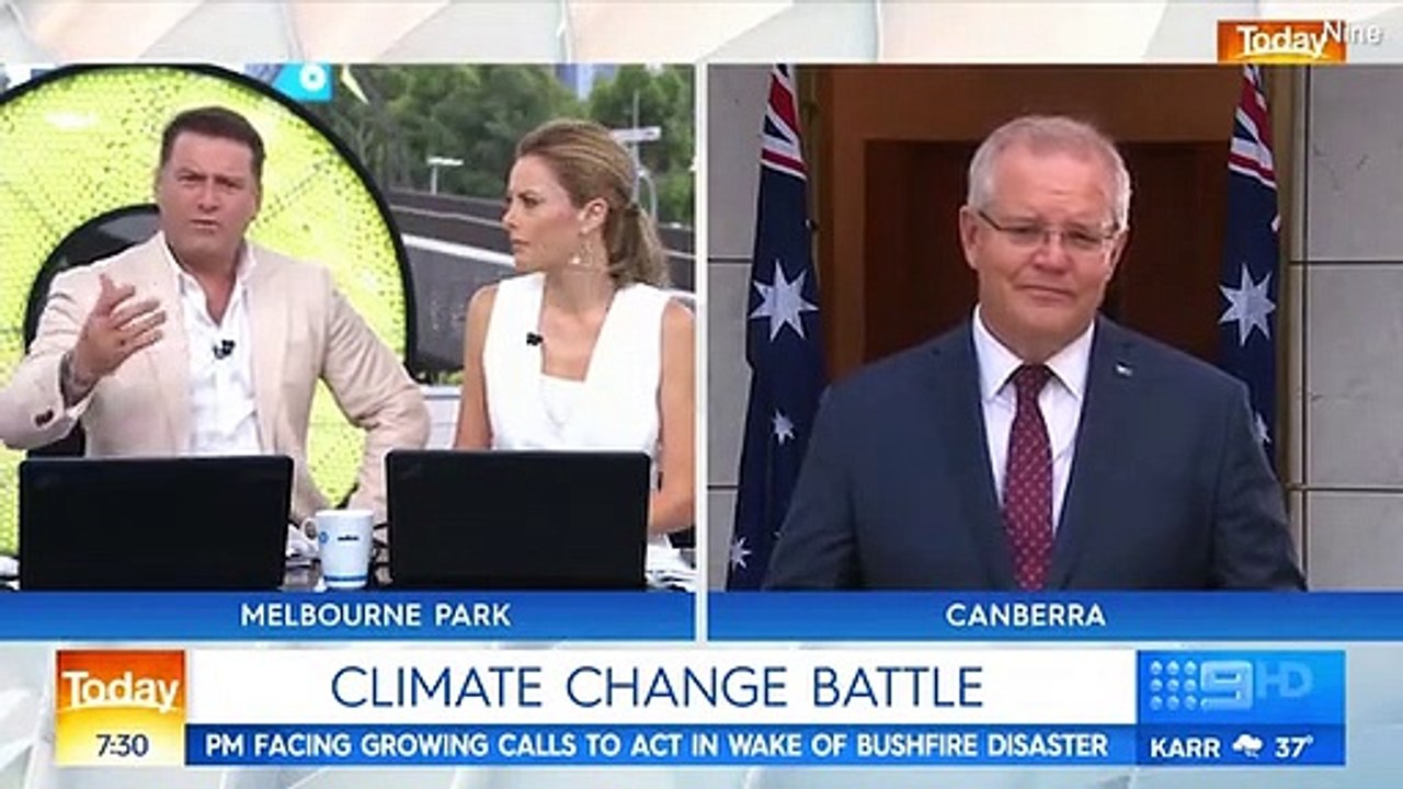 Karl Stefanovic takes on PM Scott Morrison about climate change
