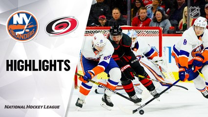 NHL Highlights | Islanders @ Hurricanes 01/19/20