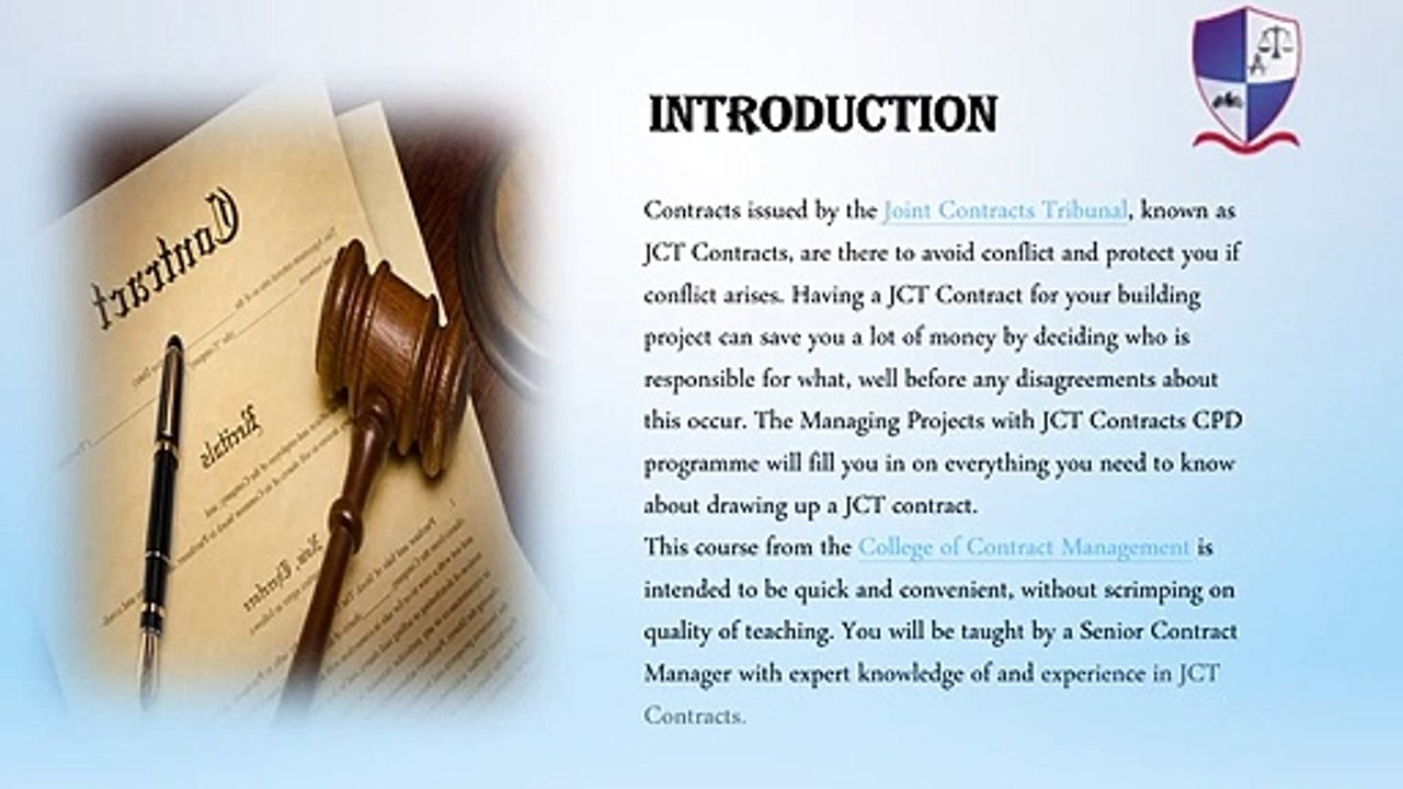 JCT Contract Course Online