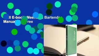 Full E-book  Meehan's Bartender Manual  For Free