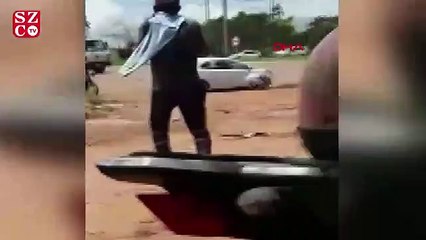 Helikoptere kamyon çarptı