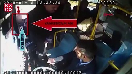 Otobüs bekleyen kadının cep telefonunun çalınma anı kamerada