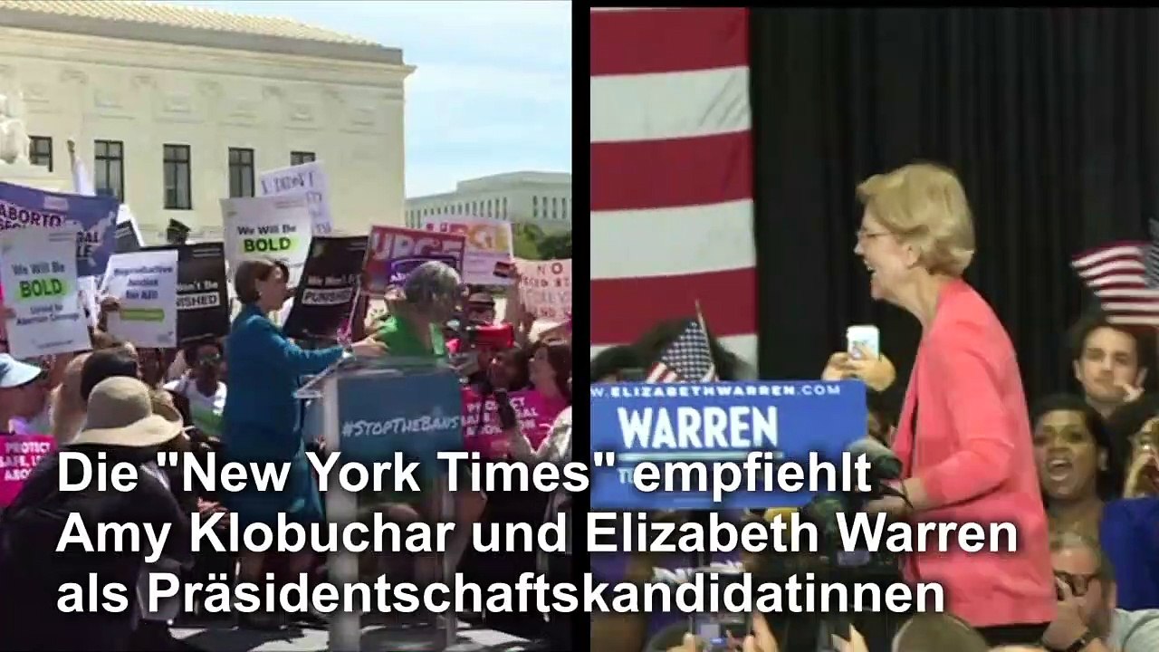 "New York Times" empfiehlt Warren und Klobuchar als Präsidentschaftskandidatinnen