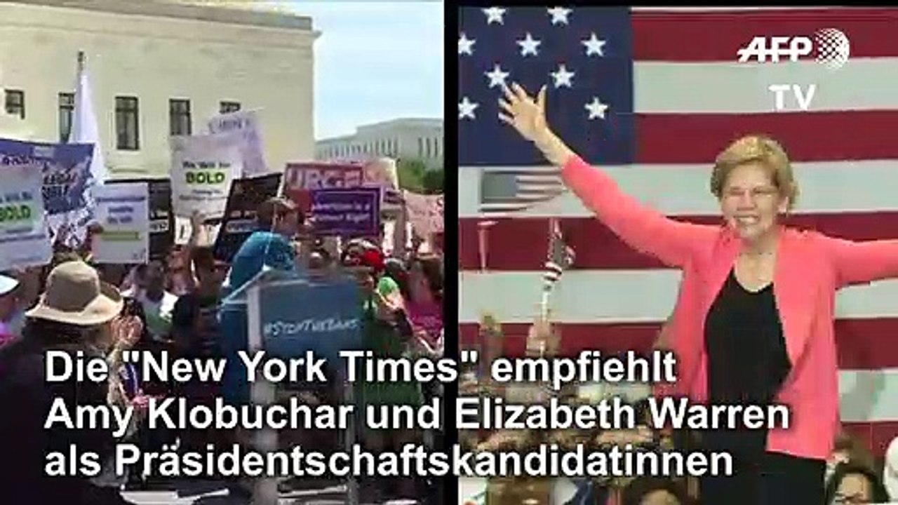 'New York Times' empfiehlt Warren und Klobuchar als Präsidentschaftskandidatinnen