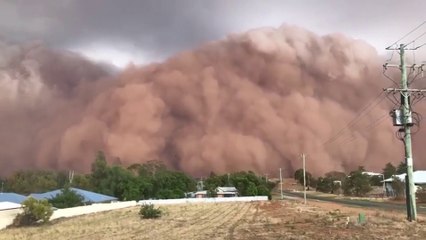 Les images incroyables d'une tempête de poussière engloutissant une ville dans le sud-est de l'Australie