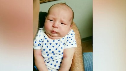 Funniest Baby Reaction to Parent Kiss