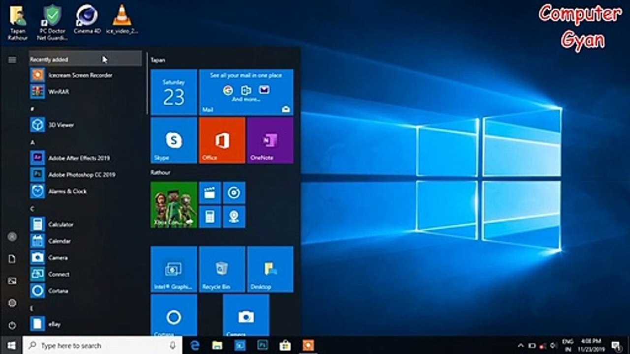 Start Menu | Window 10 | Chapter 10 | all options in hindi