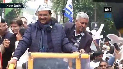 CM Kejriwal holds roadshow enroute filing nomination