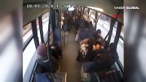 Hatalı dönüş otobüs yolcularını savurdu