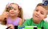 Diana and Roma staged a chocolate challenge - Diana and Roma open boxes in which are either edi...