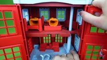 Green Toys Fire Station House and Fire Truck Playset Toys Made in the USA Firetruck Toys for Kids-