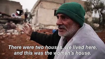 Aftermath of regime air strikes in northern Syria