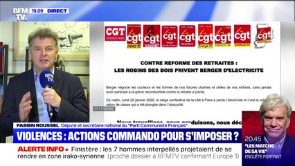 Fabien Roussel (PCF) "ne partage pas" les actions de la CGT Électricité au siège de la CFDT