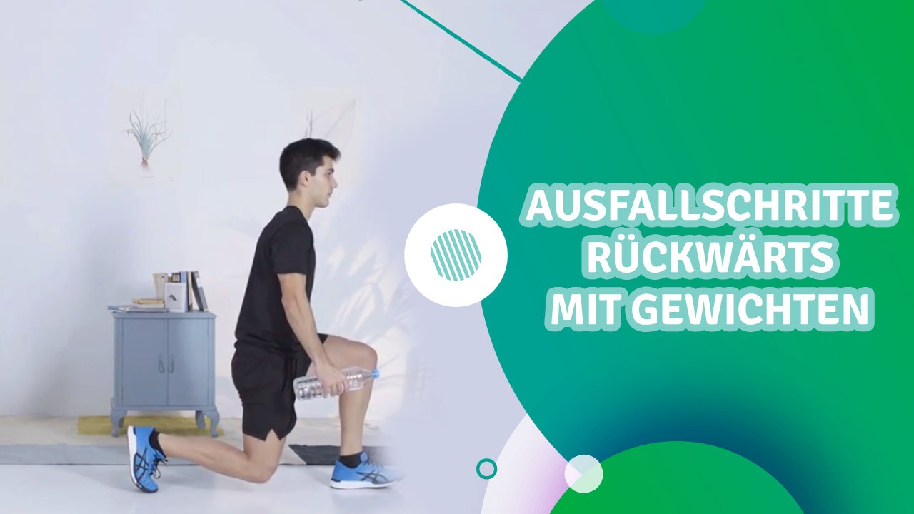 Ausfallschritte rückwärts mit Gewichten - Du Bist Fit