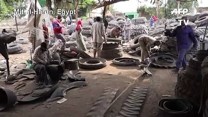 Egypt village turns a profit on used tyres
