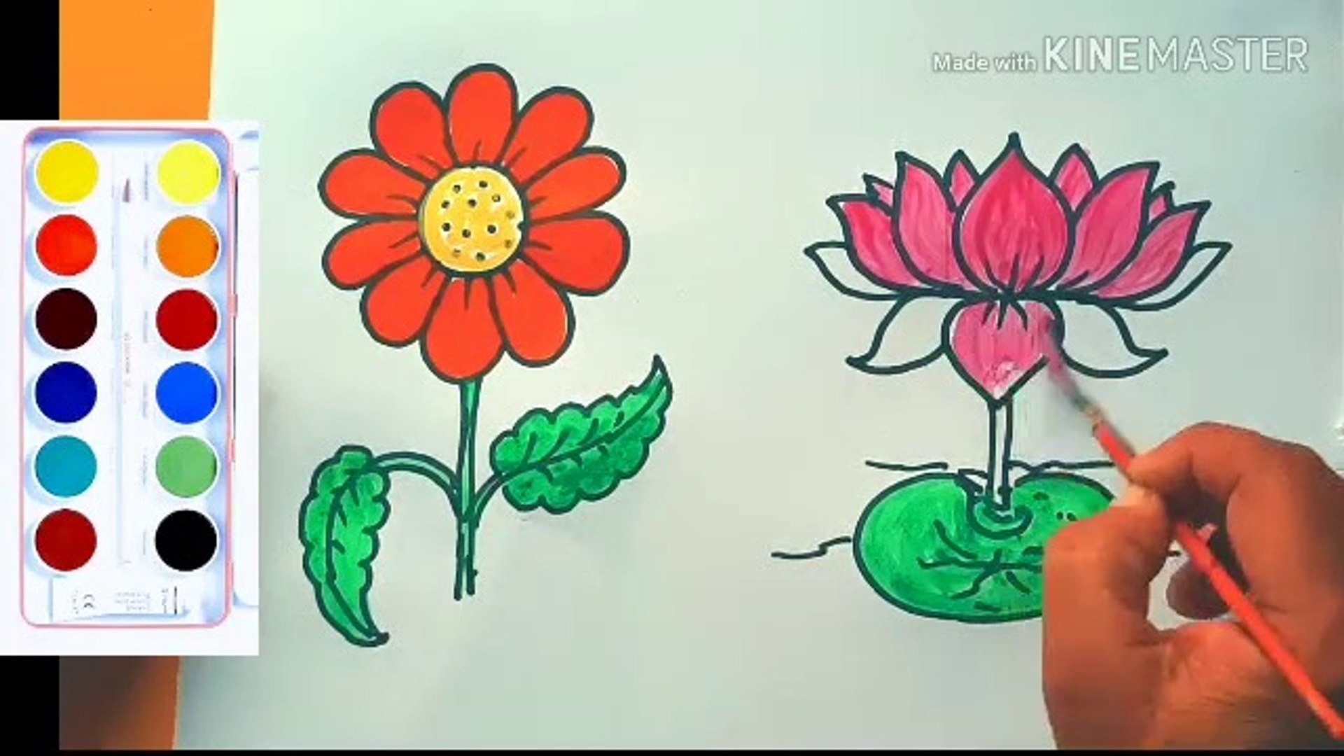 how to draw a lotus flower step by step for kids