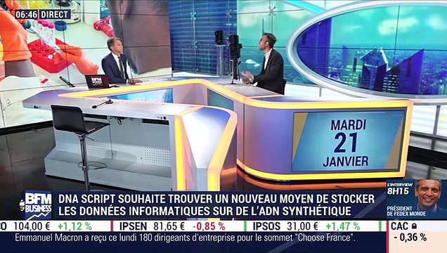 Thomas Ybert (DNA Script): DNA Script souhaite trouver un nouveau moyen de stocker les données informatiques sur l'ADN synthétique - 21/01