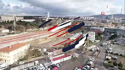 Rayların altından çıkan dev liman şehri havadan görüntülendi