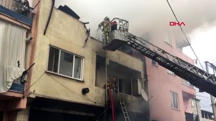 Bursa 2 katlı binada yangın-1