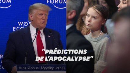 Devant Greta Thunberg, Donald Trump fustige à Davos "les prophètes de malheurs"
