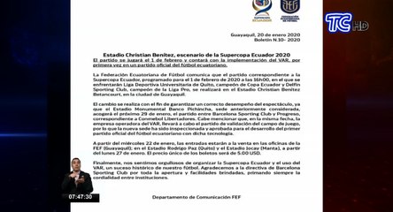 La Súper Copa Ecuador entre Delfín y Liga de Quito se realizará en el Estadio ‘Chucho Benitez’