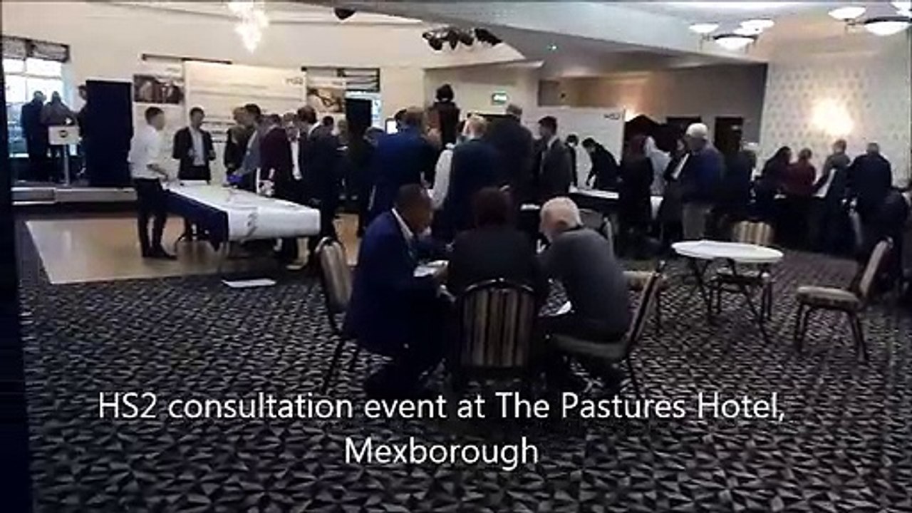 Residents study the HS2 route through Doncaster