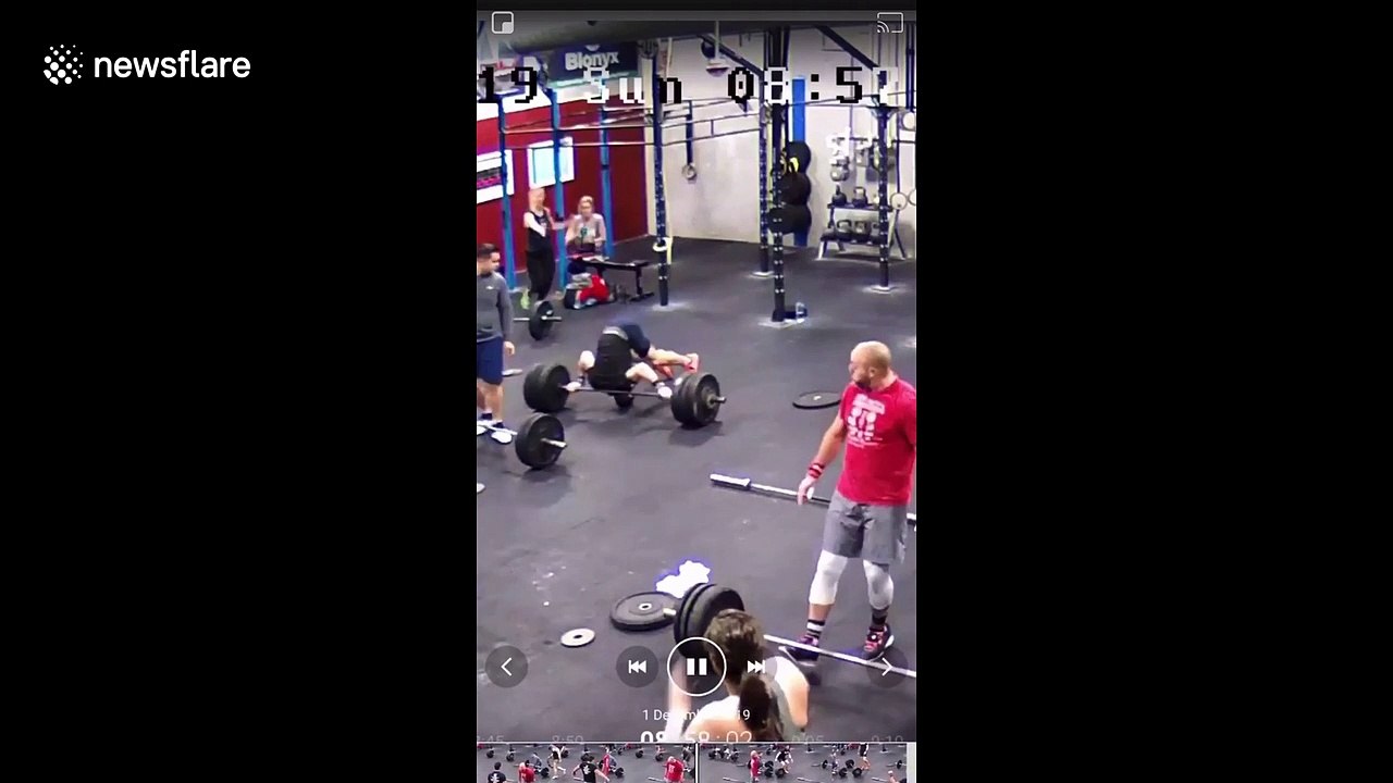 Man tries to lift too much weight and ends up flipped like pretzel