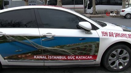 DSP Eski Genel Başkan Adayı Özavcı, Kanal İstanbul'a Destek İçin Aracını Giydirdi