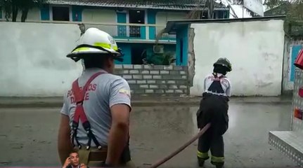 Pared de vivienda fue afectada por rayo en Daule, Guayas