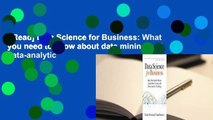 [Read] Data Science for Business: What you need to know about data mining and data-analytic